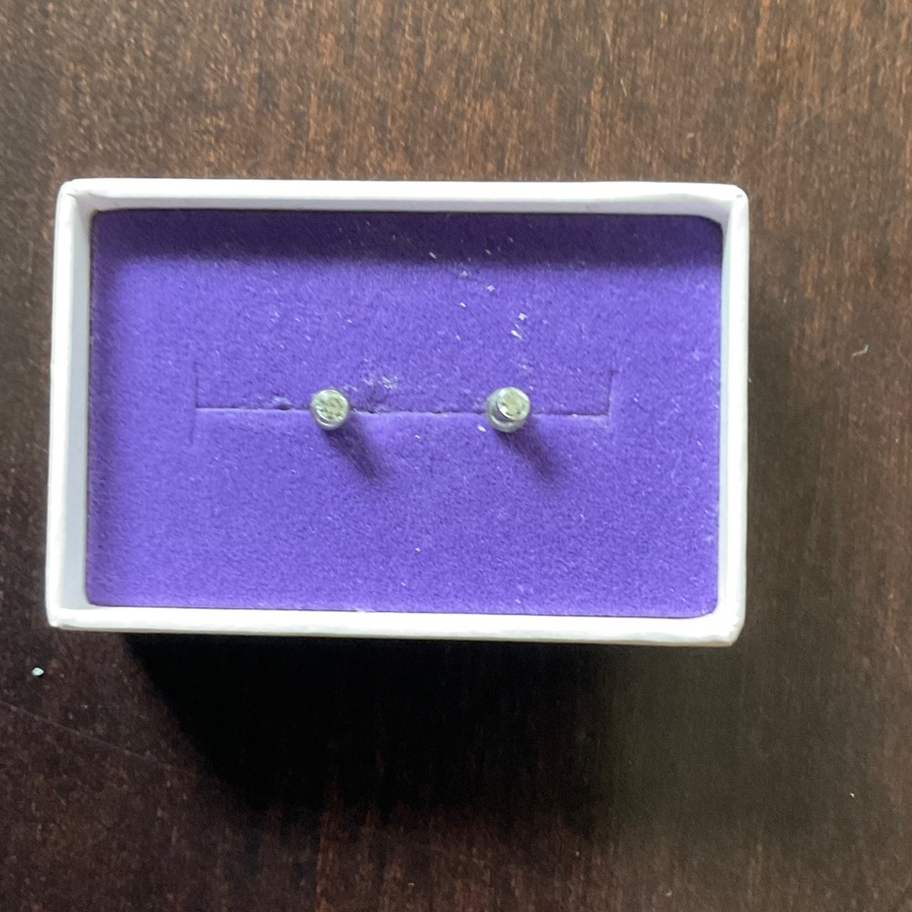 Maison Miru Tiny Crystal Studs in Titanium
